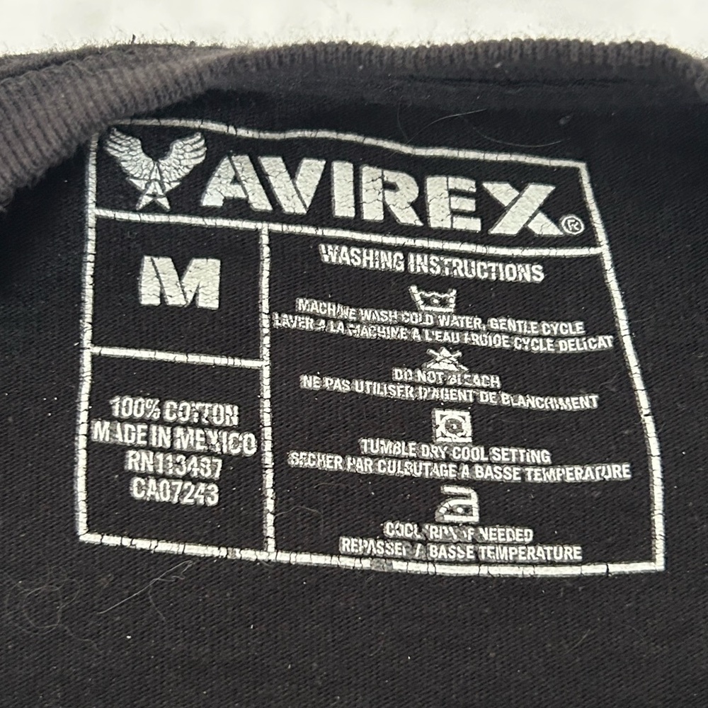Avirex Men’s Vintage Short Sleeve Black Graphic Tee Shirt Sz M - Picture 5 of 5